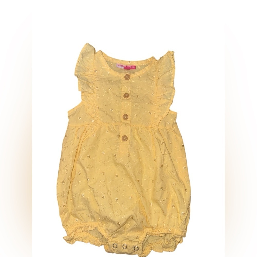 Penelope Mack Yellow Eyelet Bubble Romper - Picture 1 of 3